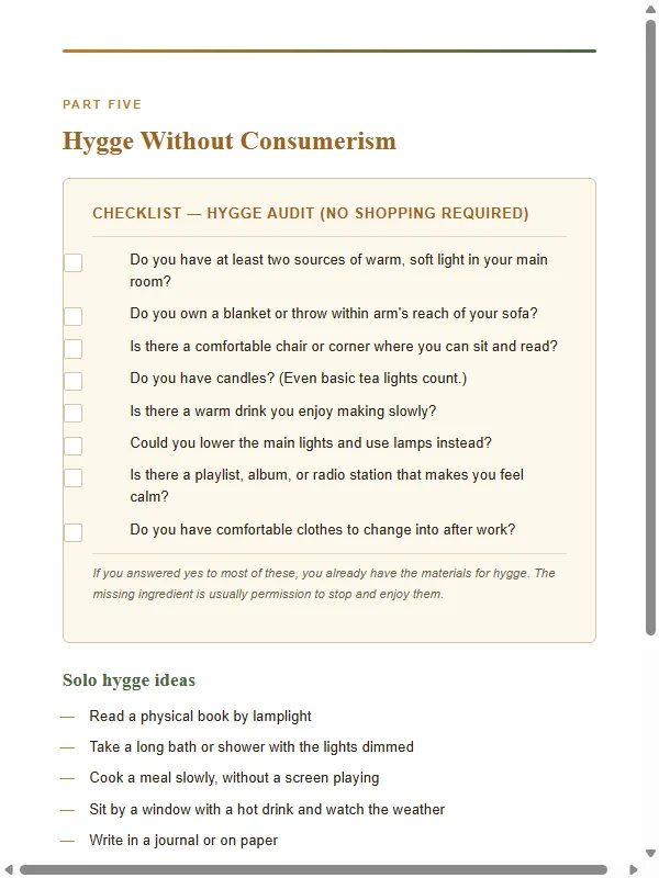 Hygge Without Shopping worksheet preview